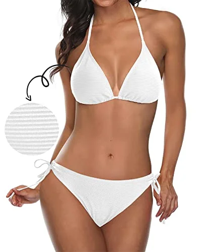 UV - protection bikini for safe sun exposure during beach daysRibbed Triangle Bikini Two Piece Vintage Swimsuit for Women UV - protection bikini for safe sun exposure during beach daysRibbed Triangle Bikini Two Piece Vintage Swimsuit for Women